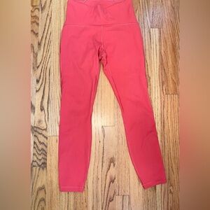 Lululemon Wunder Under 7/8 Leggings Coral Pink Size 6
